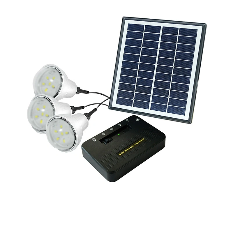 Solar Home Kit with Three Bulbs, Affordable for Most Rural, Emergency Light for Your Family with Phone Charge.