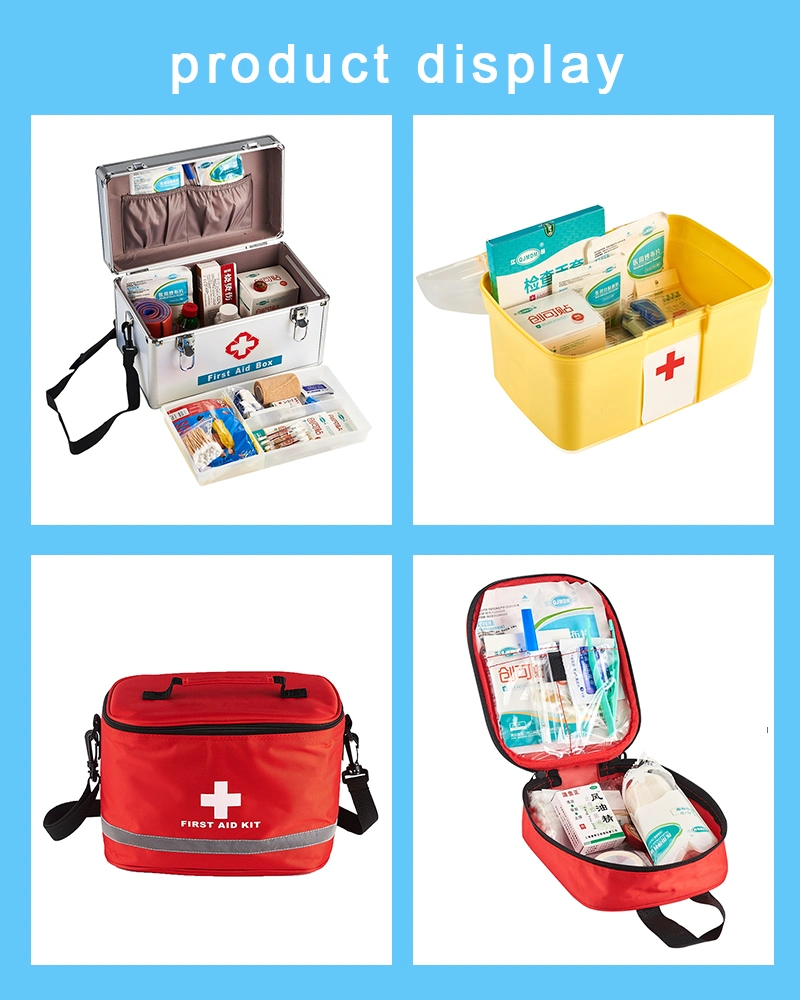 Factory Wholesale Survival Portable Outdoor Indoor Emergency Red Cross Medical Kit First Aid Kit